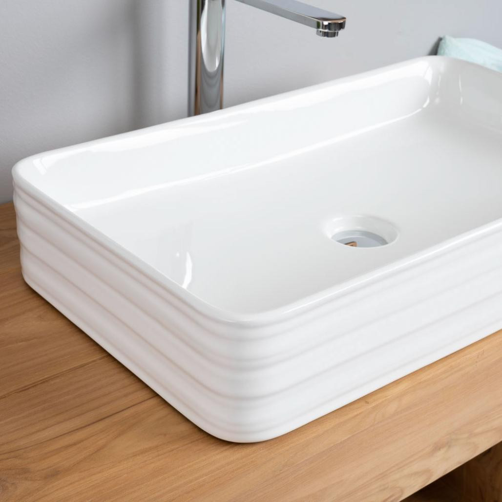 Vasque en céramique rectangulaire Trooper 67cm