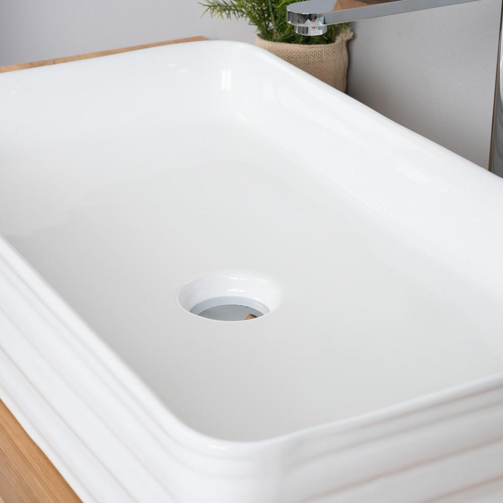 Vasque en céramique rectangulaire Trooper 67cm