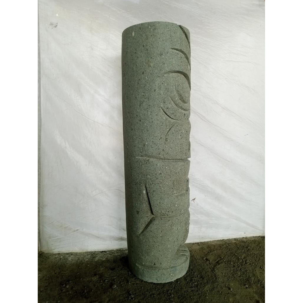Totem en pierre tiki statue de jardin 1m Totem en pierre tiki statue de jardin 1m