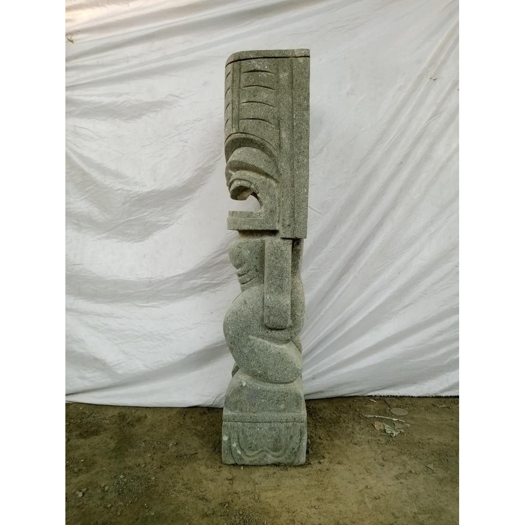 Tiki polynesien statue en pierre 1m
