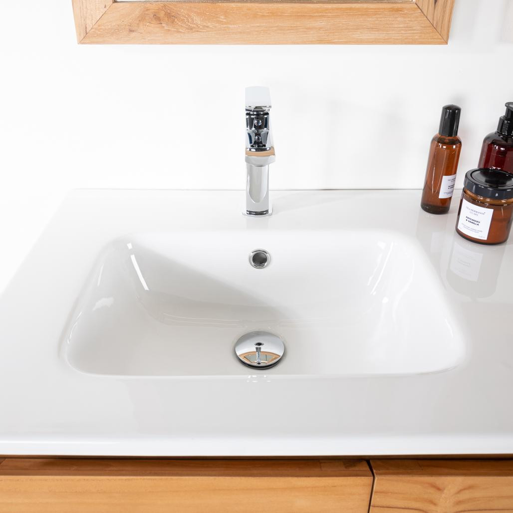 Meuble salle de bain en teck et céramique Ananta 120 cm