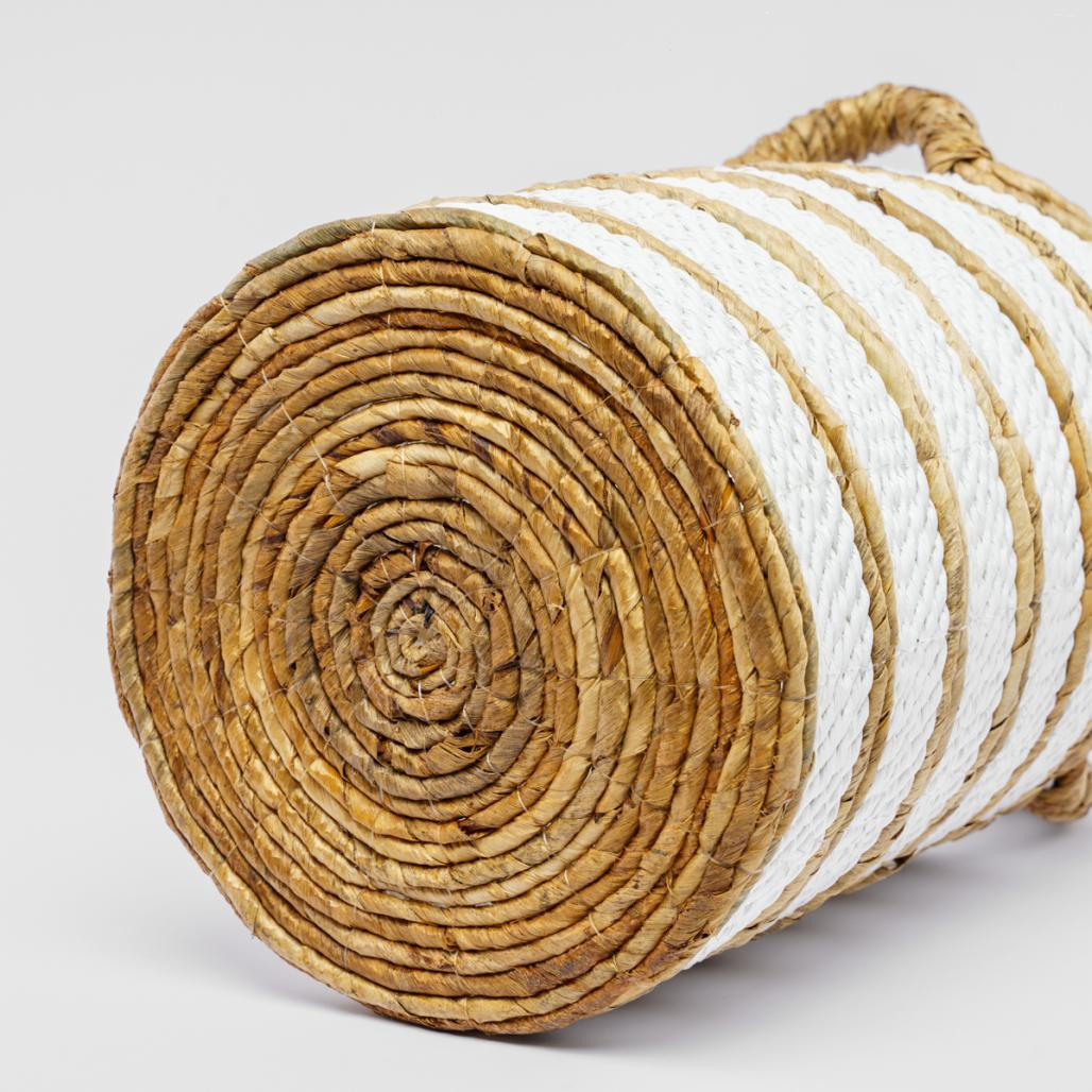 Panier en fibres végétales écru et marron S Sethi Panier en fibres végétales écru et marron S Sethi