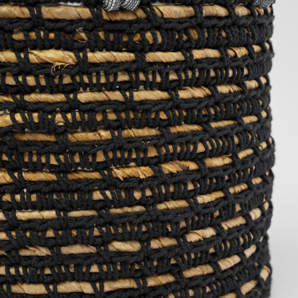 Panier en fibre végétale noir et beige M Anaya Panier en fibre végétale noir et beige M Anaya
