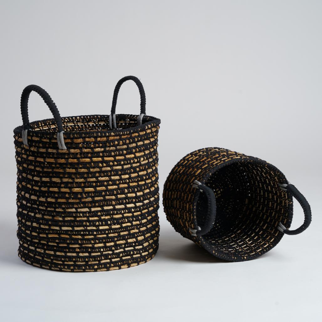 Lot de 2 paniers en fibre végétale XL-M Anaya