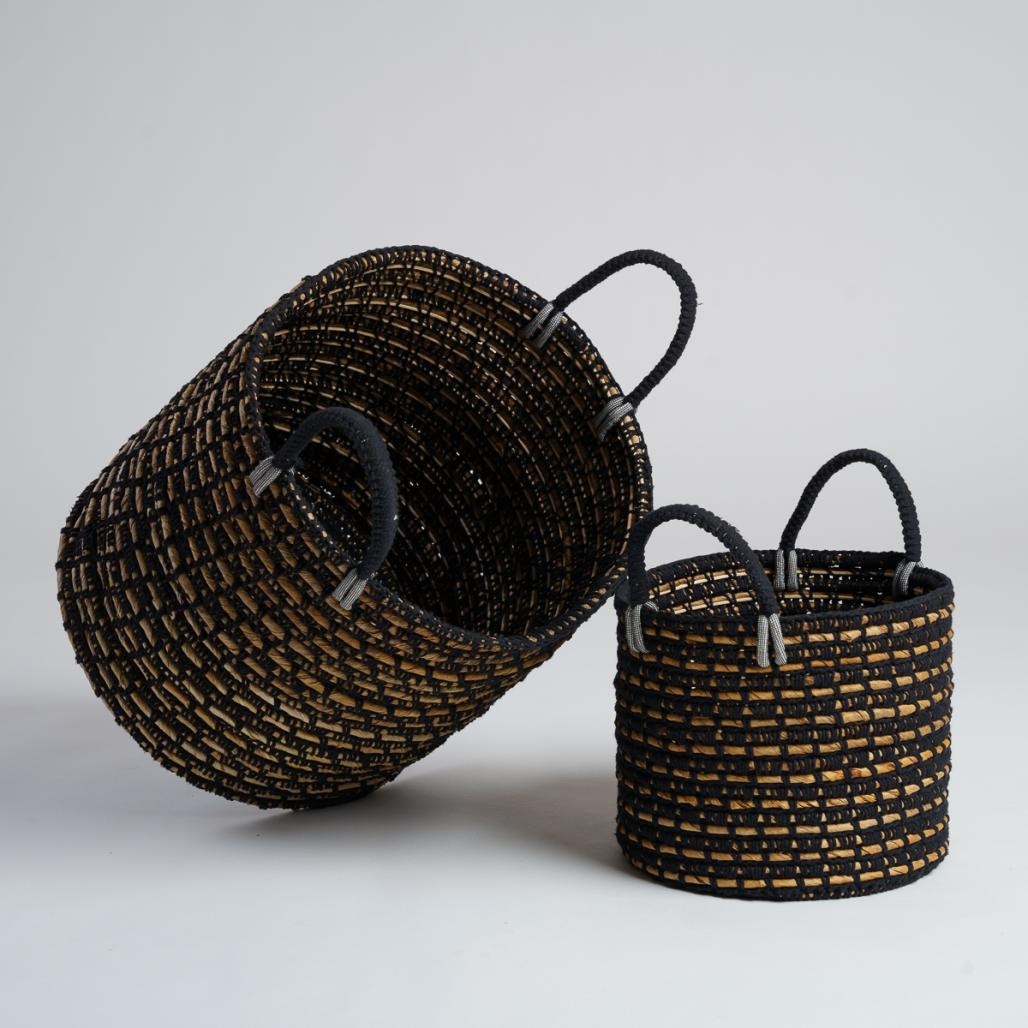 Lot de 2 paniers en fibre végétale XL-M Anaya