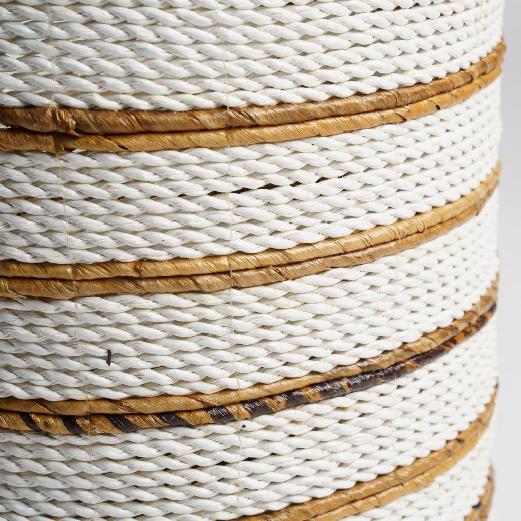 Panier en fibres végétales écru et marron M Sethi Panier en fibres végétales écru et marron M Sethi