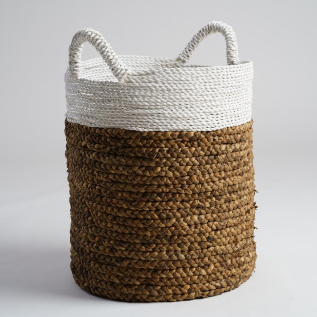 Panier tressé en jacinthe d'eau L Vito