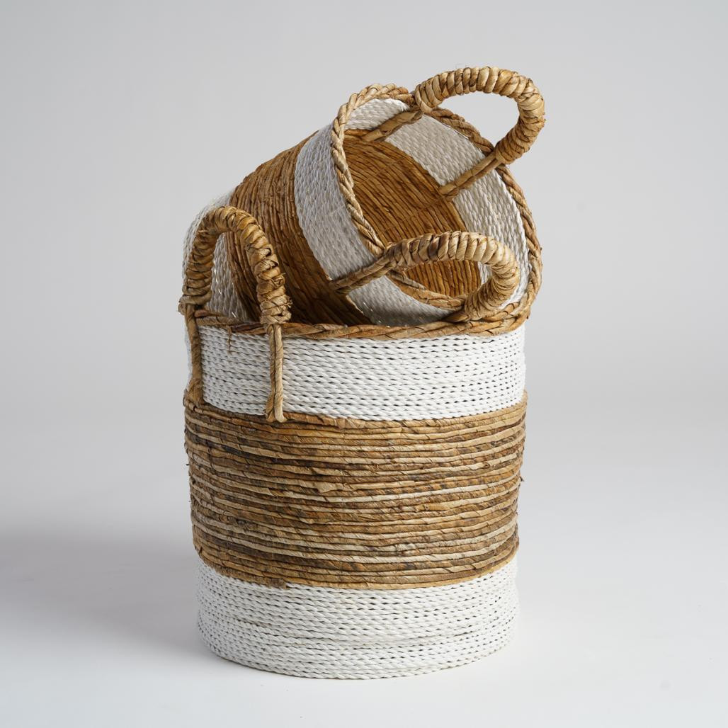 Panier en fibre végétale avec poignées L Unix Panier en fibre végétale avec poignées L Unix