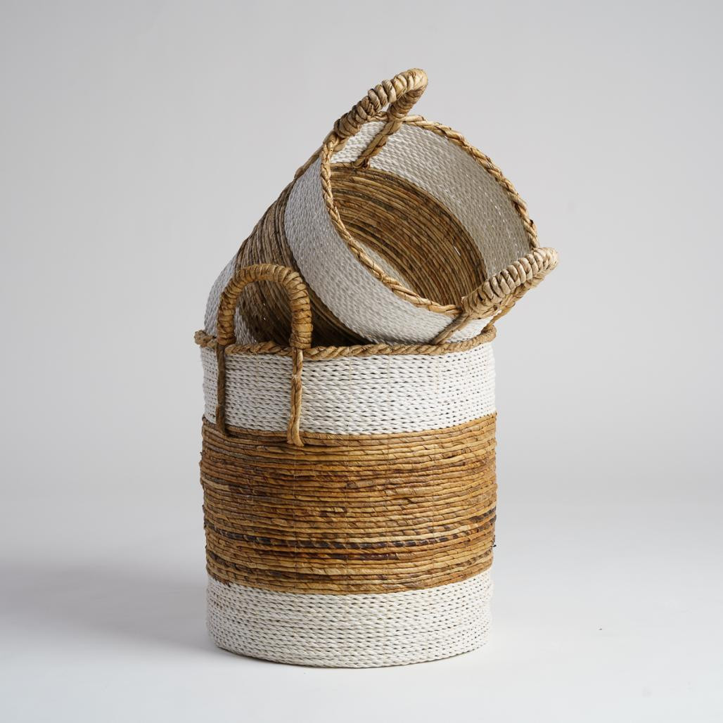 Panier en fibre végétale avec poignées M Unix Panier en fibre végétale avec poignées M Unix
