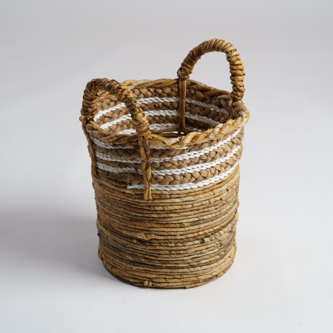 Panier en fibre végétale beige S Yvo