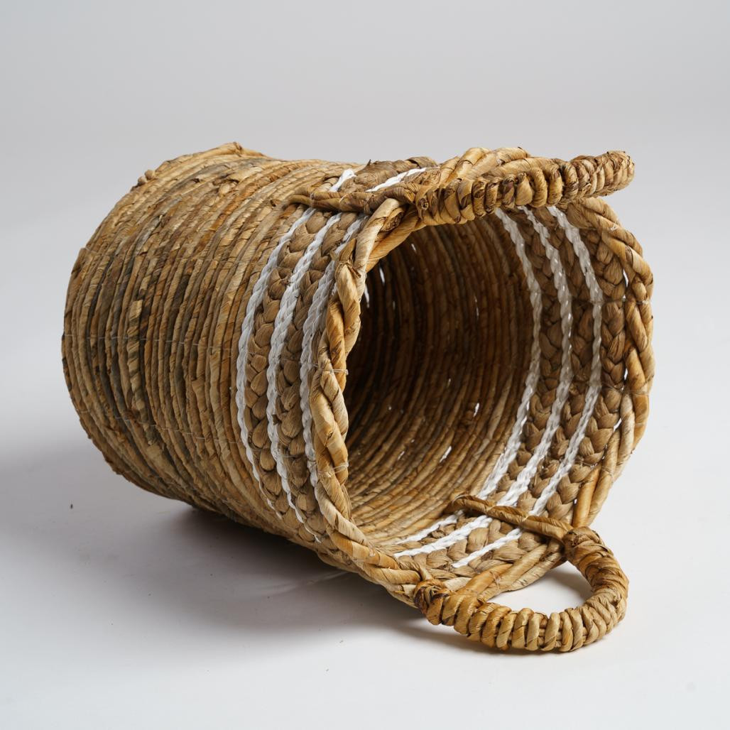 Panier en fibre végétale beige S Yvo