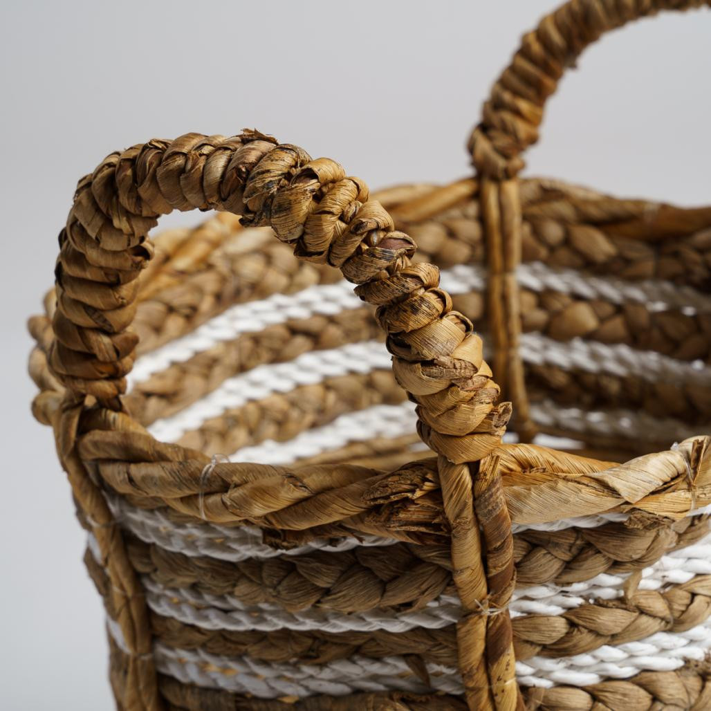 Panier en fibre végétale beige S Yvo