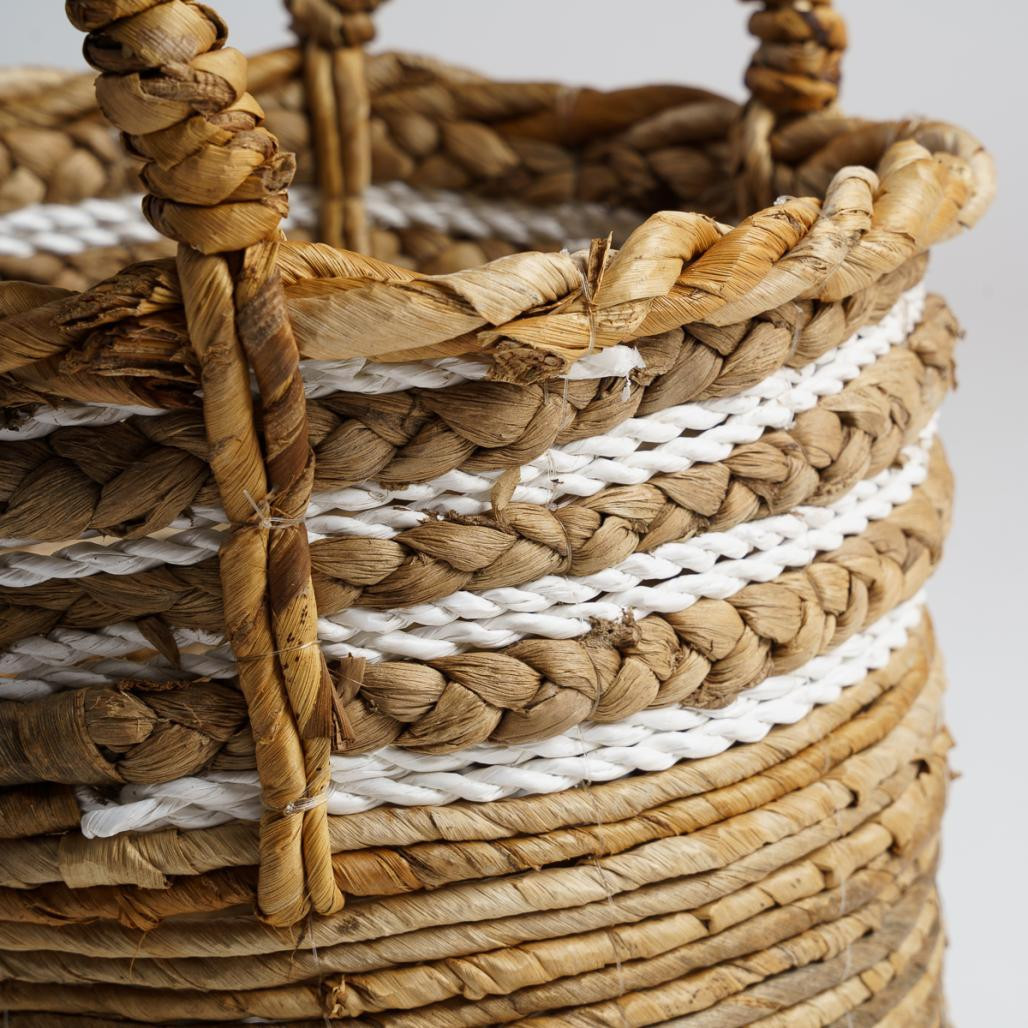 Panier en fibre végétale beige S Yvo