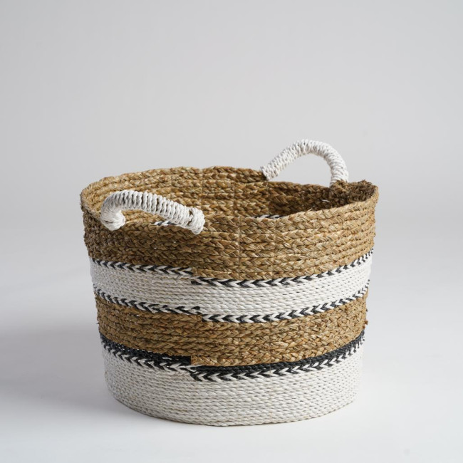 Grand panier tressé en jacinthe d'eau XL Cassi