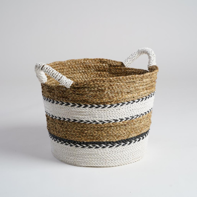 Panier tressé en jacinthe d'eau M Cassi