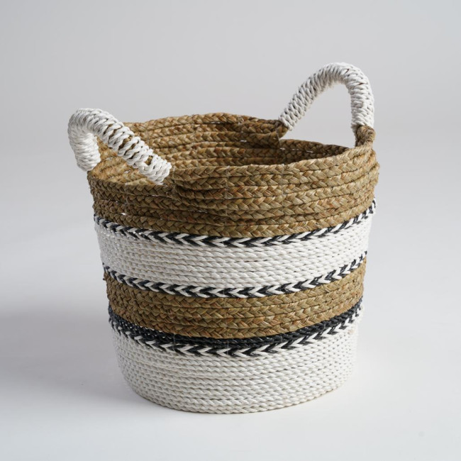 Panier tressé en jacinthe d'eau S Cassi