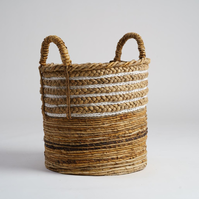 Panier en fibre végétale beige L Yvo