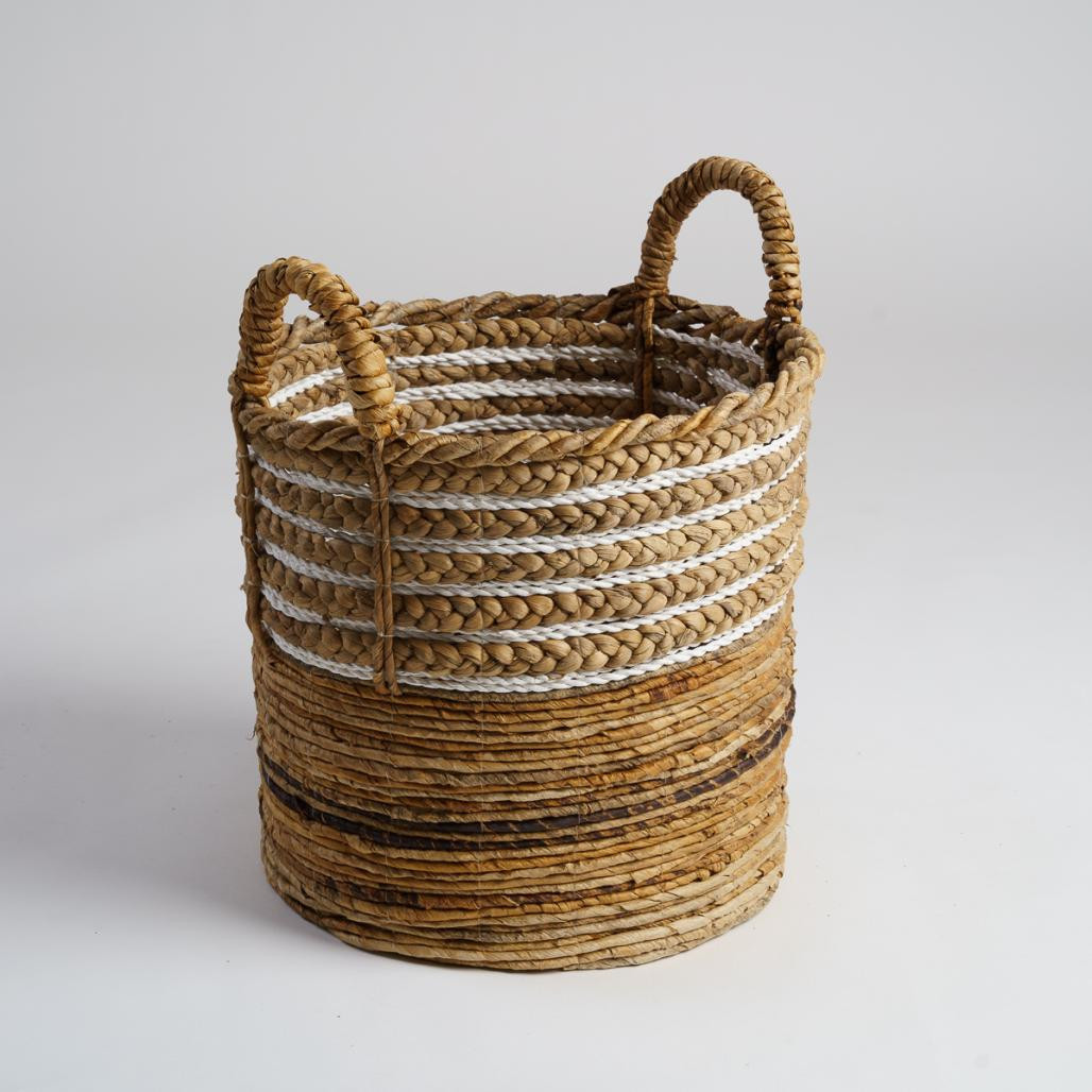 Panier en fibre végétale beige L Yvo