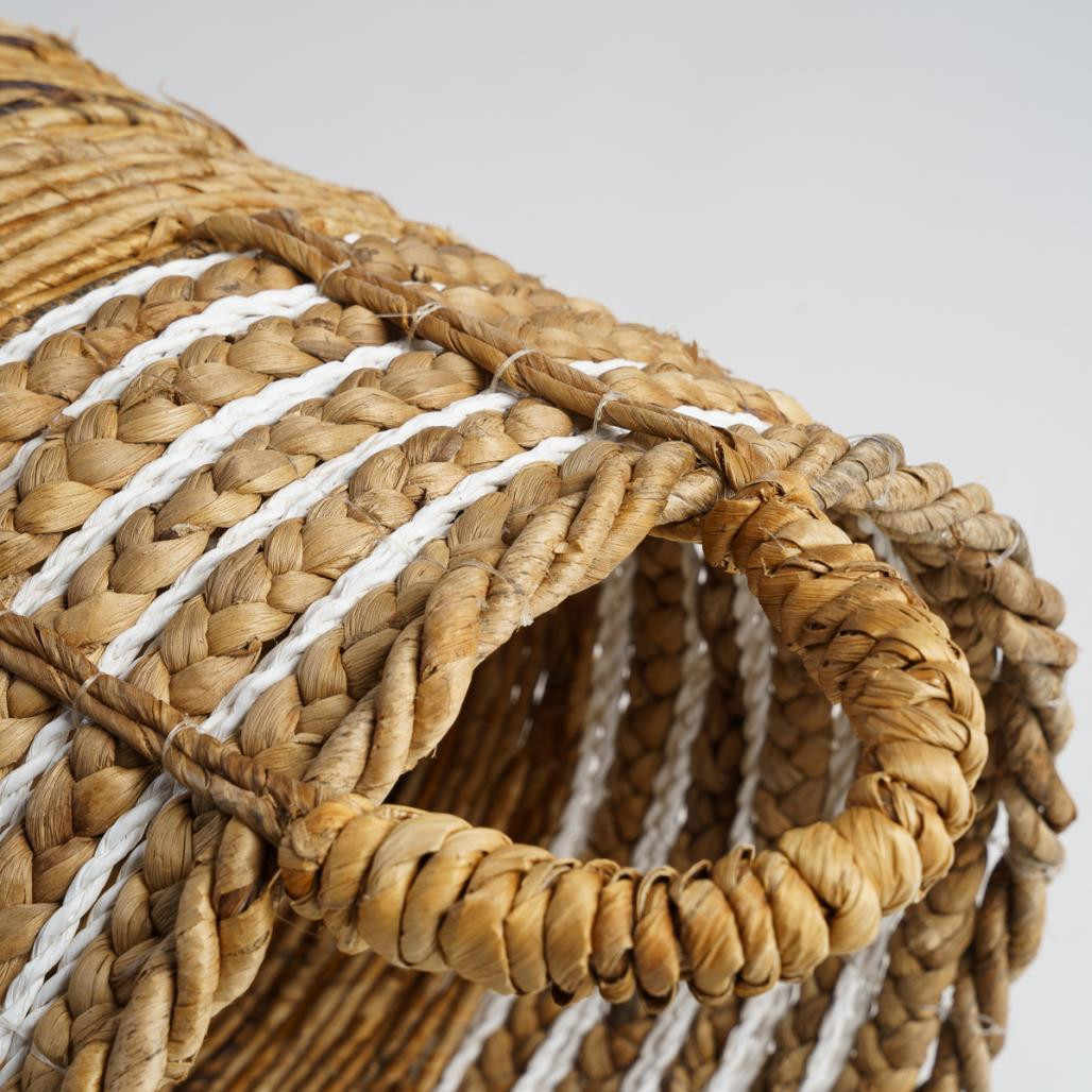 Panier en fibre végétale beige L Yvo