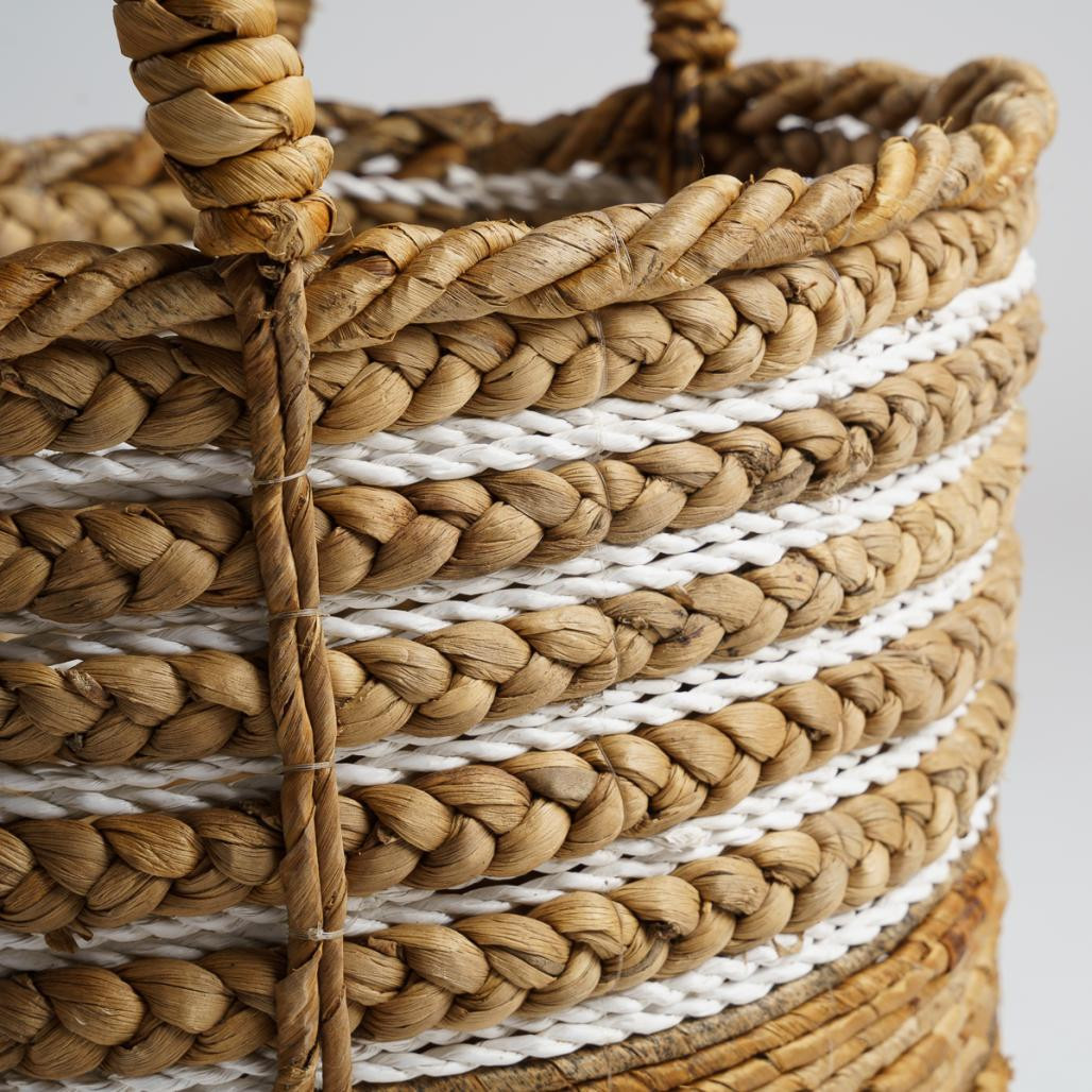 Panier en fibre végétale beige L Yvo