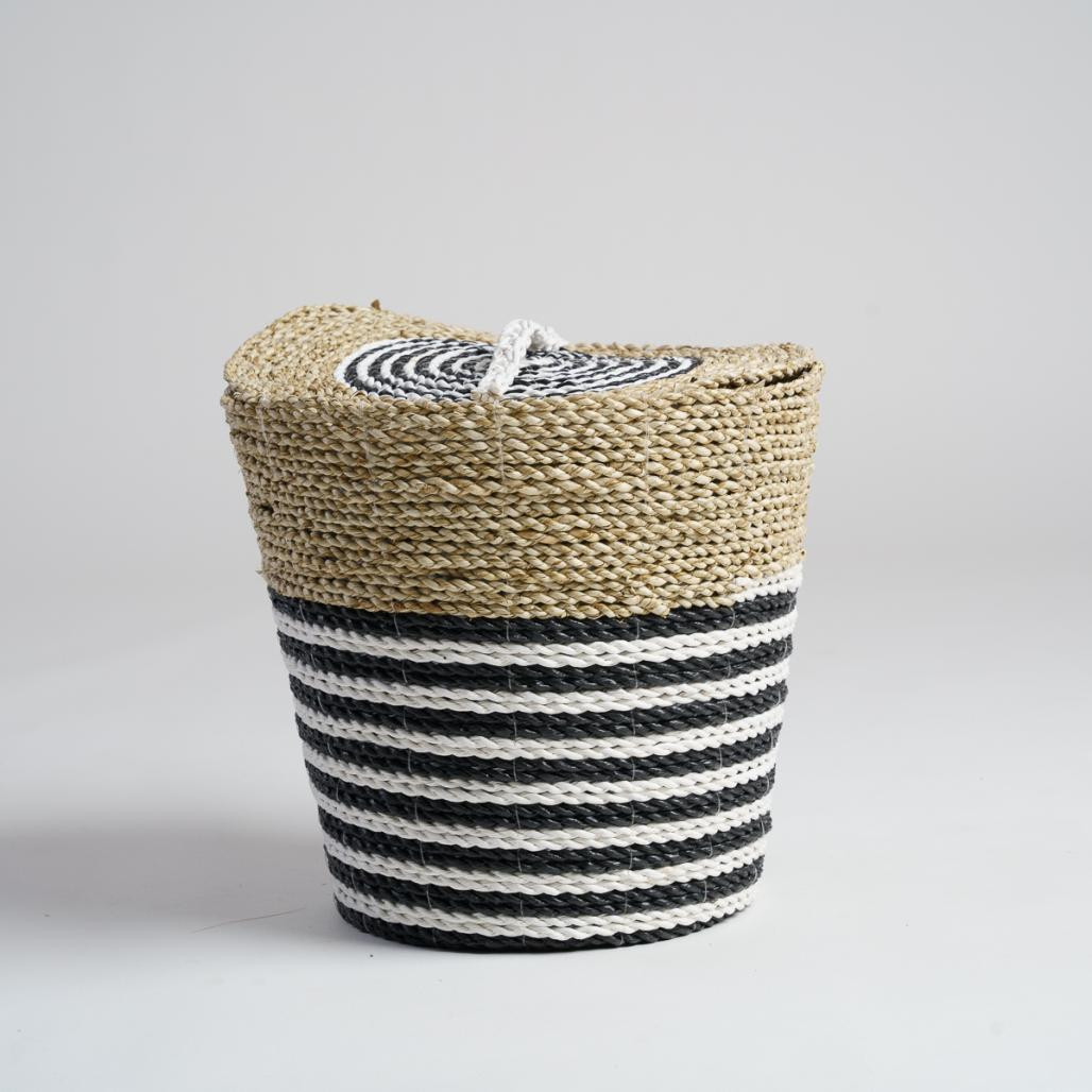 Poubelle de salle de bain en jonc de mer Pika Poubelle de salle de bain en jonc de mer Pika