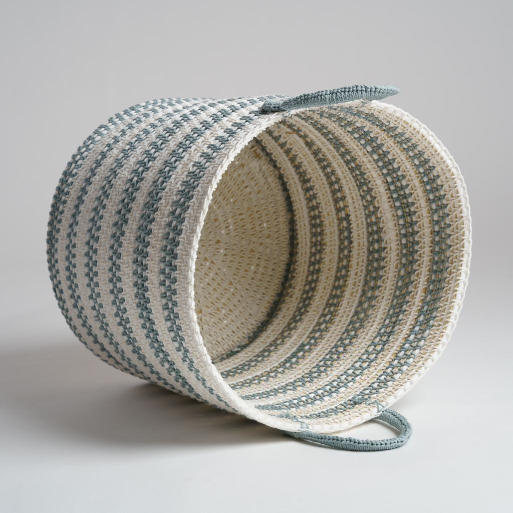 Grand panier de rangement en corde gris et écru XL Guapa Grand panier de rangement en corde gris et écru XL Guapa