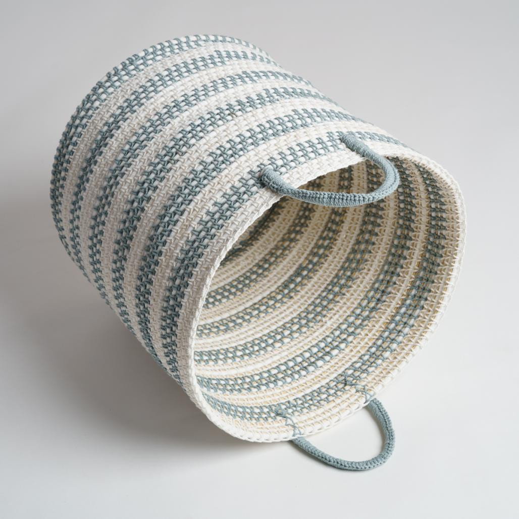 Panier de rangement en corde gris et écru L Guapa Panier de rangement en corde gris et écru L Guapa