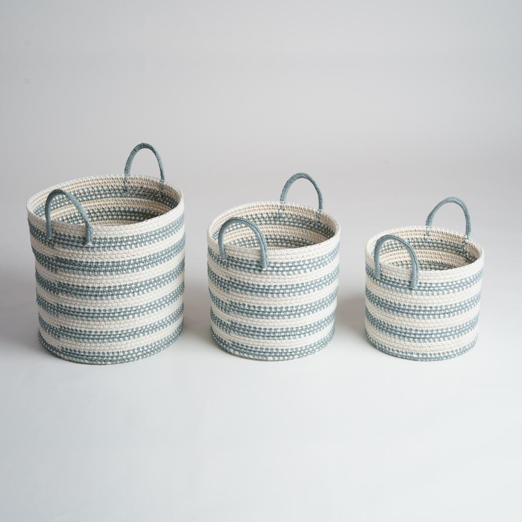 Panier de rangement en corde gris et écru L Guapa Panier de rangement en corde gris et écru L Guapa