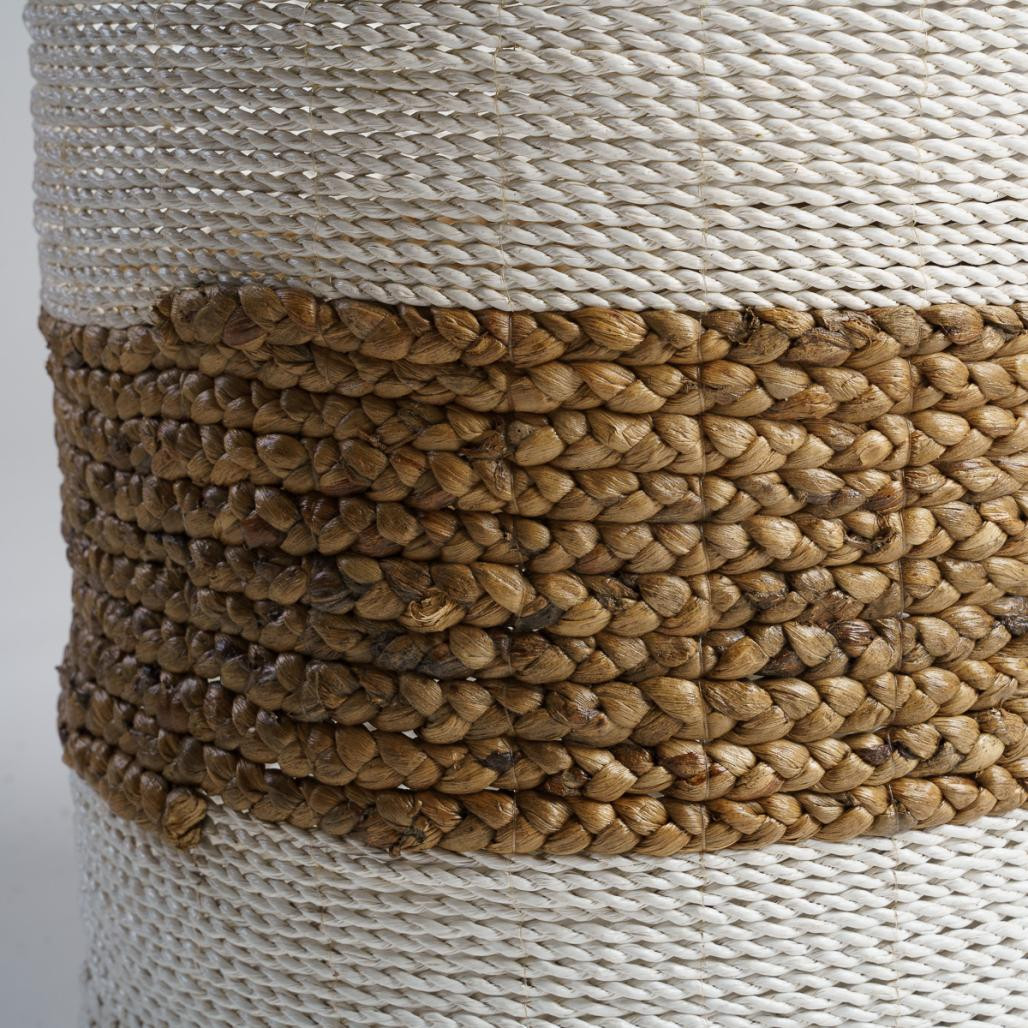 Paniers en jacinthe d'eau écru et marron XL-M Mizu (x2) Paniers en jacinthe d'eau écru et marron XL-M Mizu (x2)