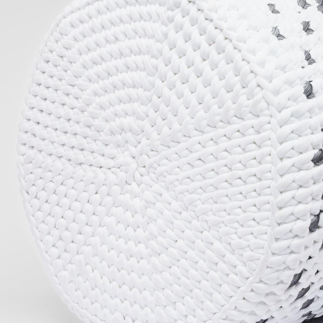 Grand panier en corde gris et blanc L Elly