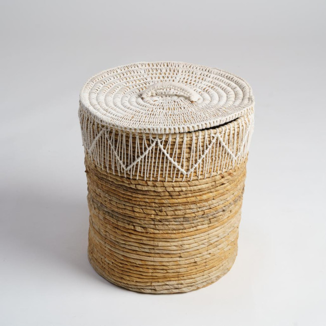 Panier à linge tressé avec couvercle Major H.47 cm