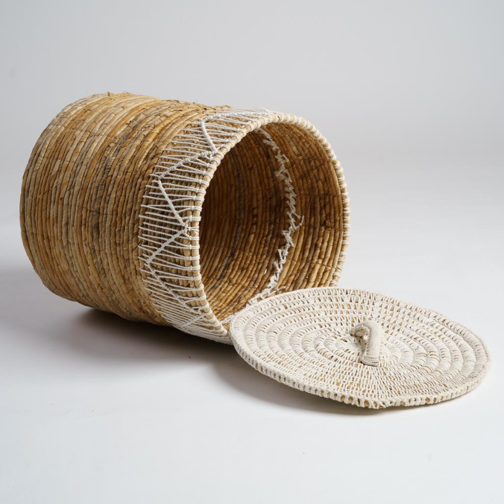 Panier à linge tressé avec couvercle Major H.47 cm