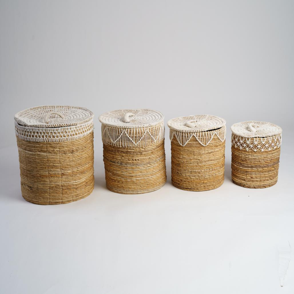 Panier à linge tressé H.40 cm Major