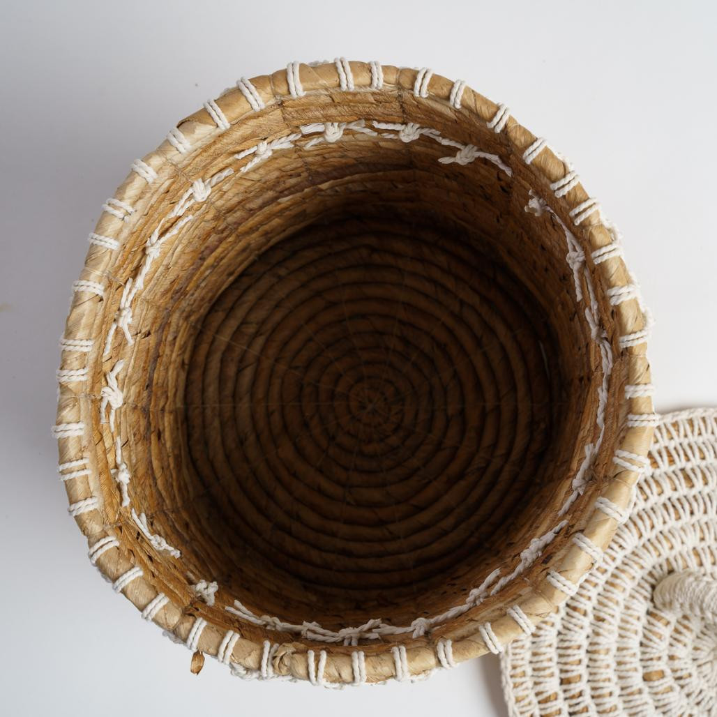 Panier à linge tressé avec couvercle H.35 cm Major