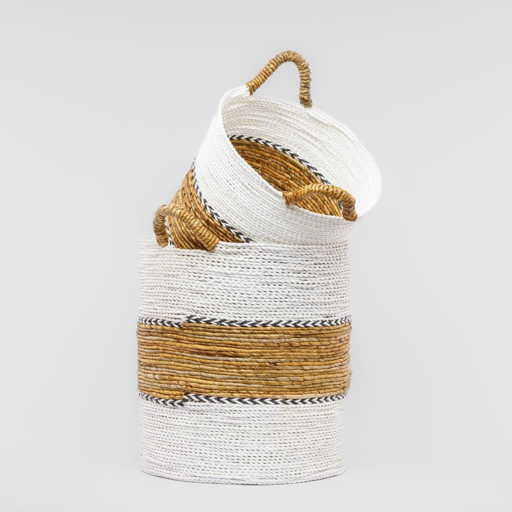 Lot de 2 paniers L en fibre végétale L-S Izia