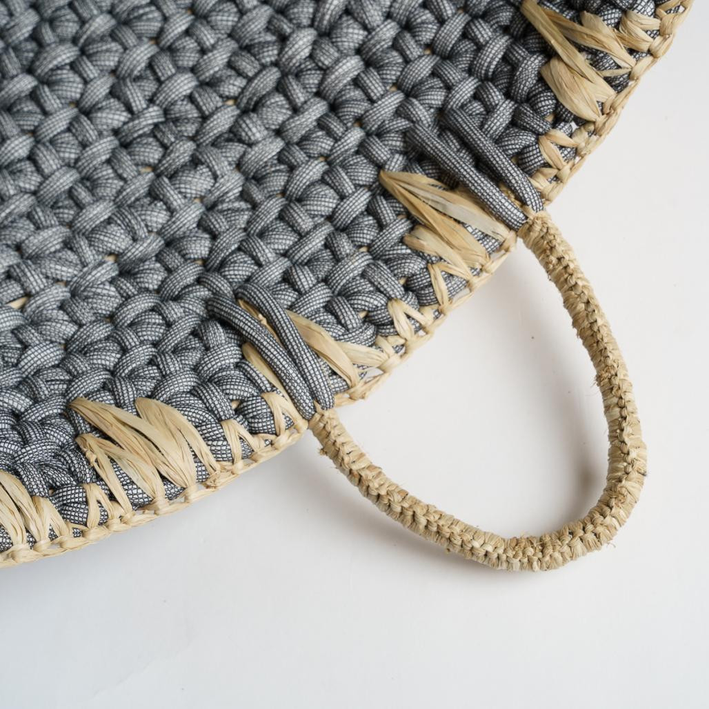 Ensemble de paniers en corde gris Eika Ensemble de paniers en corde gris Eika