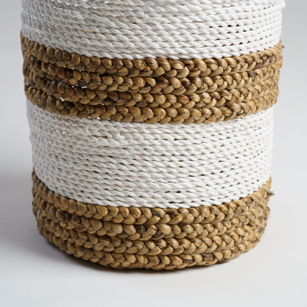 Paniers en jacinthe d'eau écru et marron L-S Mizu (x2)