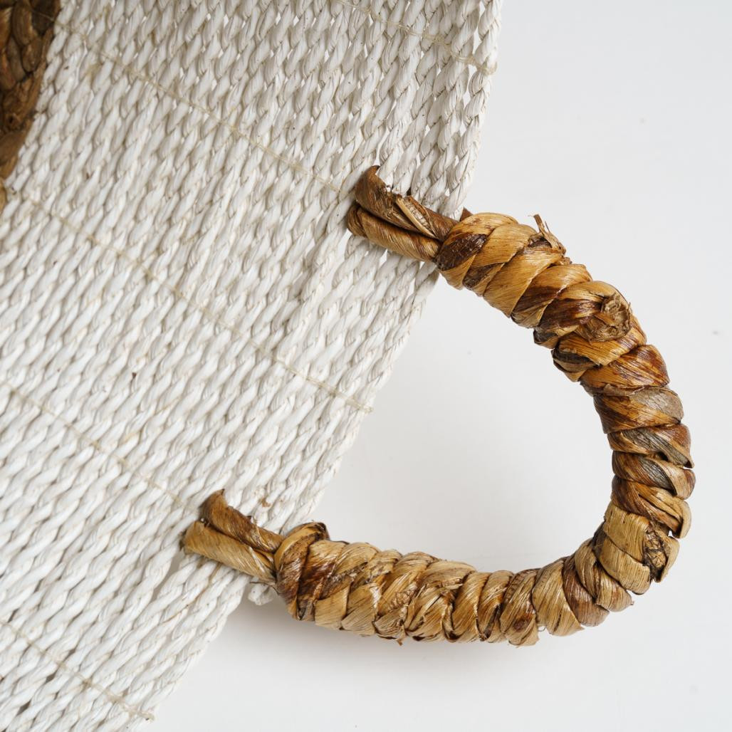 Paniers en jacinthe d'eau écru et marron L-S Mizu (x2)