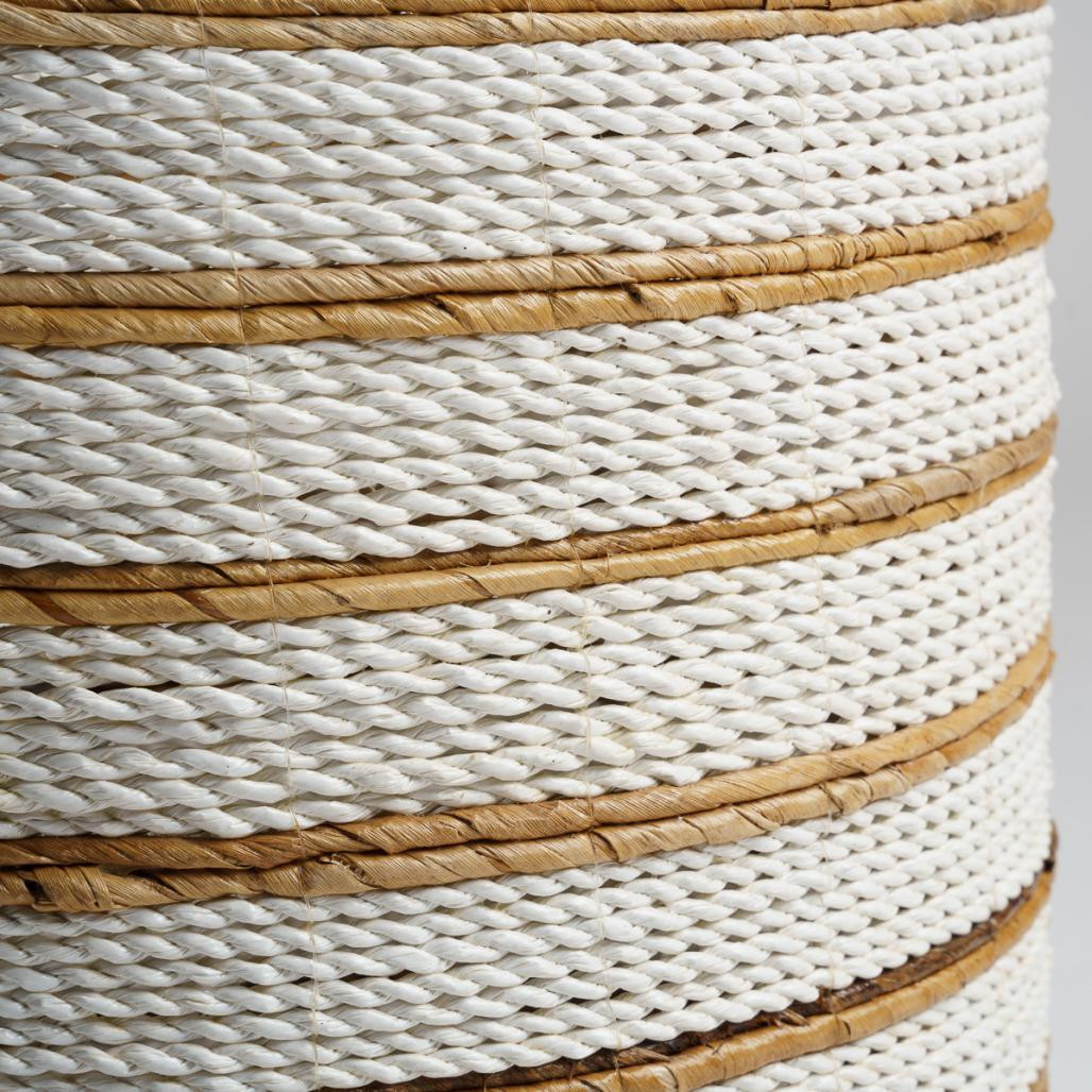 2 paniers en fibres végétales écru et marron XL-M Sethi