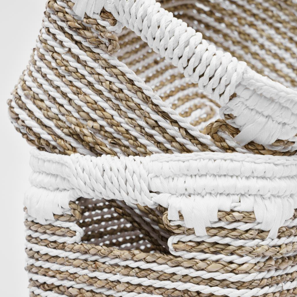Ensemble de 2 paniers de rangement en jonc de mer M-S Caty Ensemble de 2 paniers de rangement en jonc de mer M-S Caty