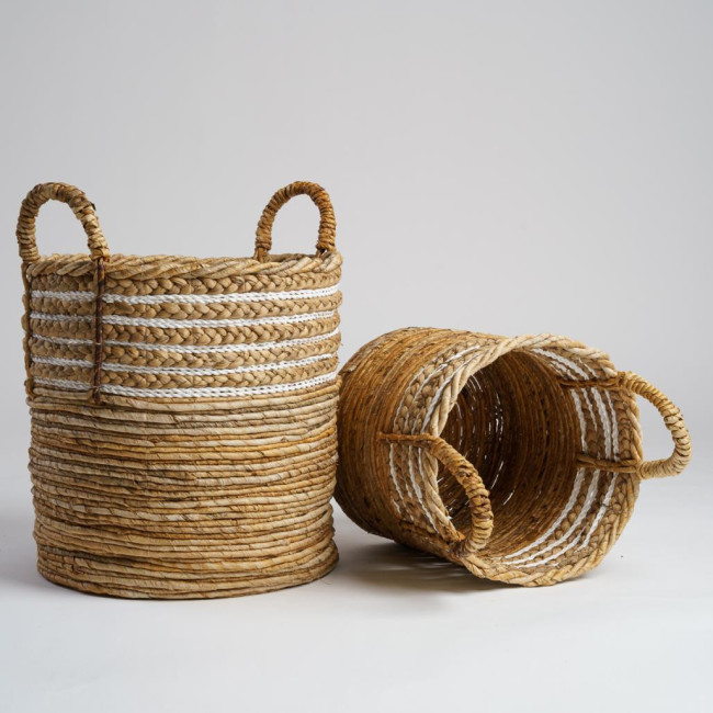 Paniers en fibre végétale XL-M beige Yvo (x2)