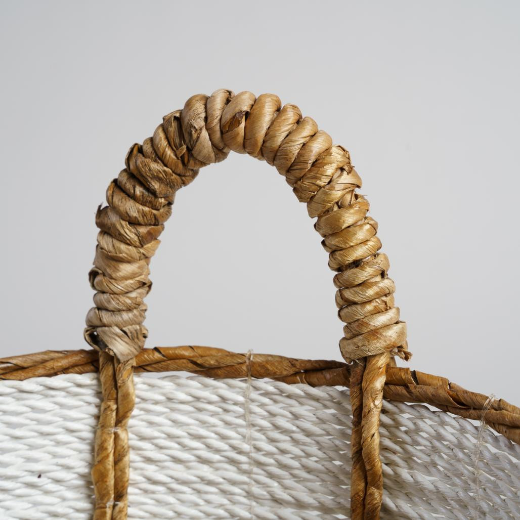 Lot de 2 paniers en fibre végétale avec poignées L-S Unix Lot de 2 paniers en fibre végétale avec poignées L-S Unix