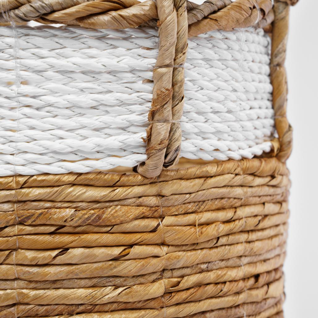 Lot de 2 paniers en fibre végétale avec poignées L-S Unix Lot de 2 paniers en fibre végétale avec poignées L-S Unix