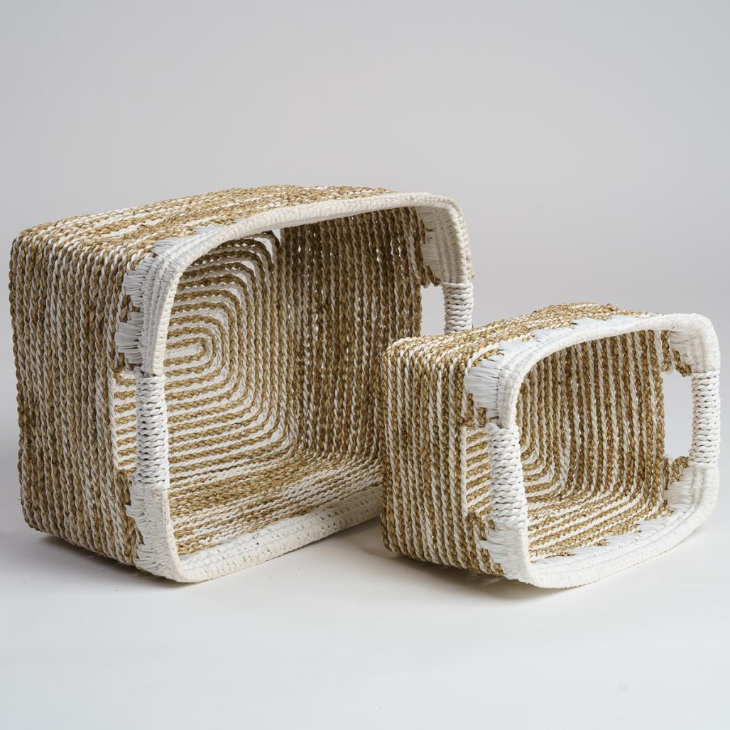 Lot de 2 paniers de rangement rectangulaire XL-M Caty Lot de 2 paniers de rangement rectangulaire XL-M Caty