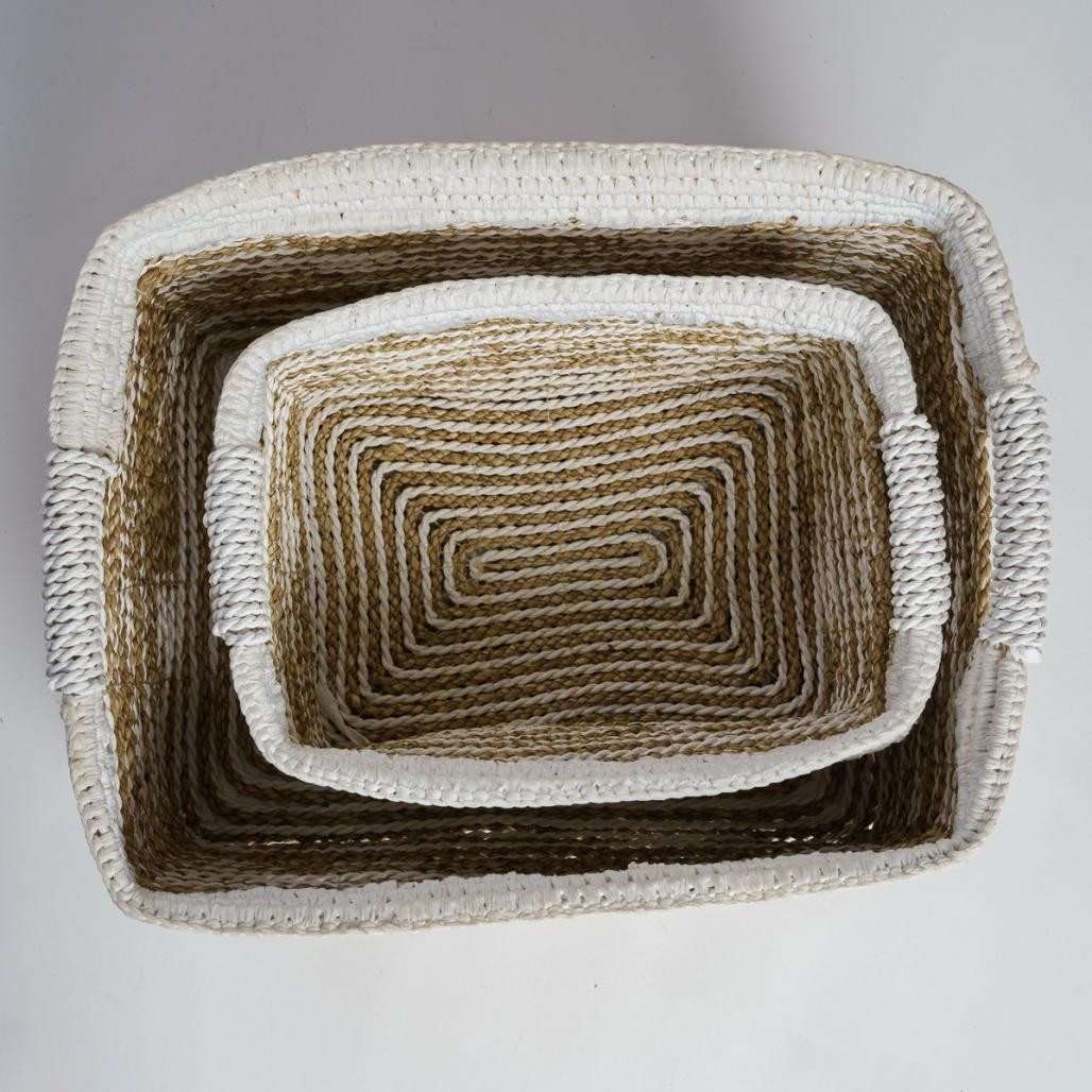 Lot de 2 paniers de rangement rectangulaire XL-M Caty Lot de 2 paniers de rangement rectangulaire XL-M Caty