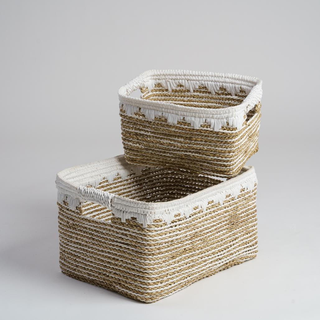 Lot de 2 paniers de rangement rectangulaire XL-M Caty Lot de 2 paniers de rangement rectangulaire XL-M Caty