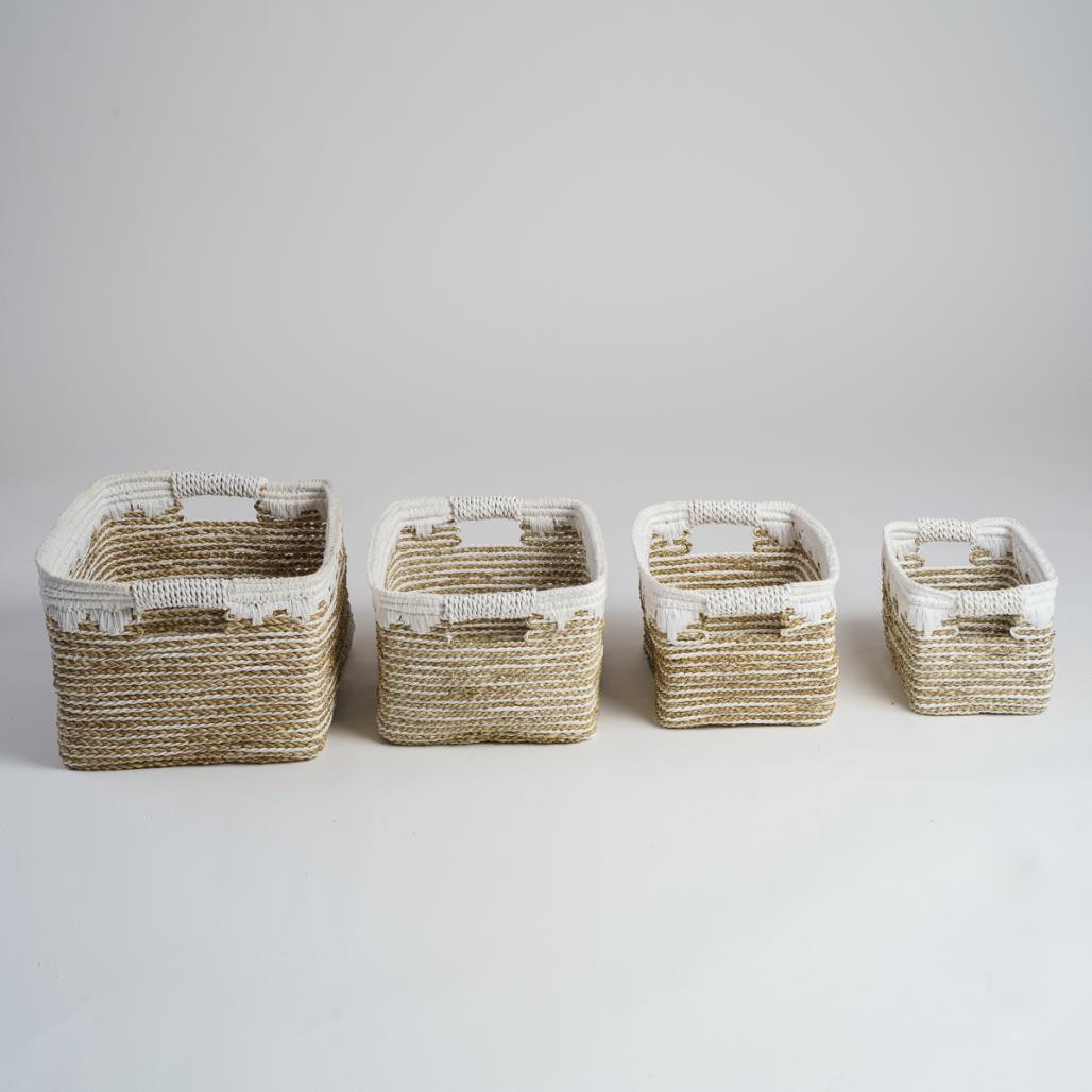 Lot de 2 paniers de rangement rectangulaire XL-M Caty Lot de 2 paniers de rangement rectangulaire XL-M Caty