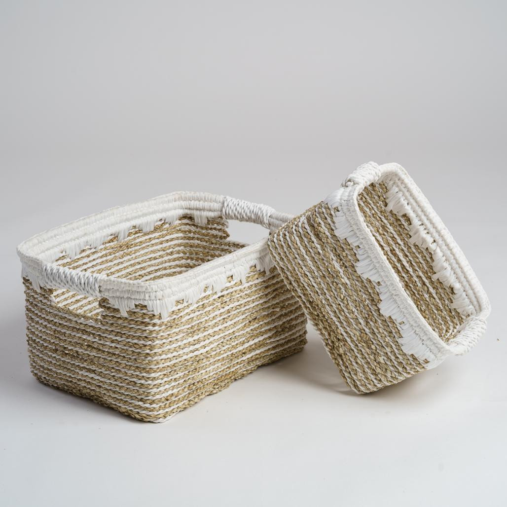 Lot de 2 paniers de rangement rectangulaire L-S Caty Lot de 2 paniers de rangement rectangulaire L-S Caty