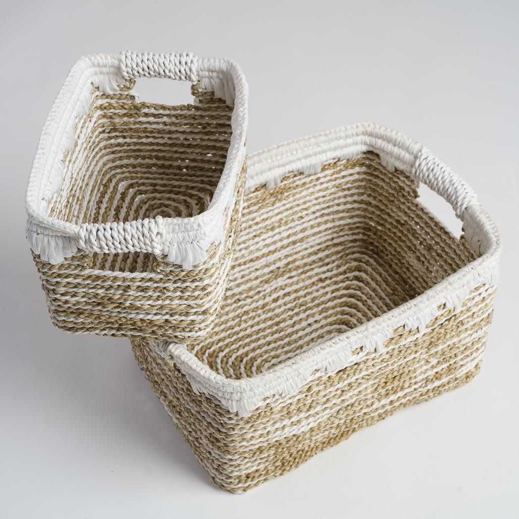 Lot de 2 paniers de rangement rectangulaire L-S Caty Lot de 2 paniers de rangement rectangulaire L-S Caty