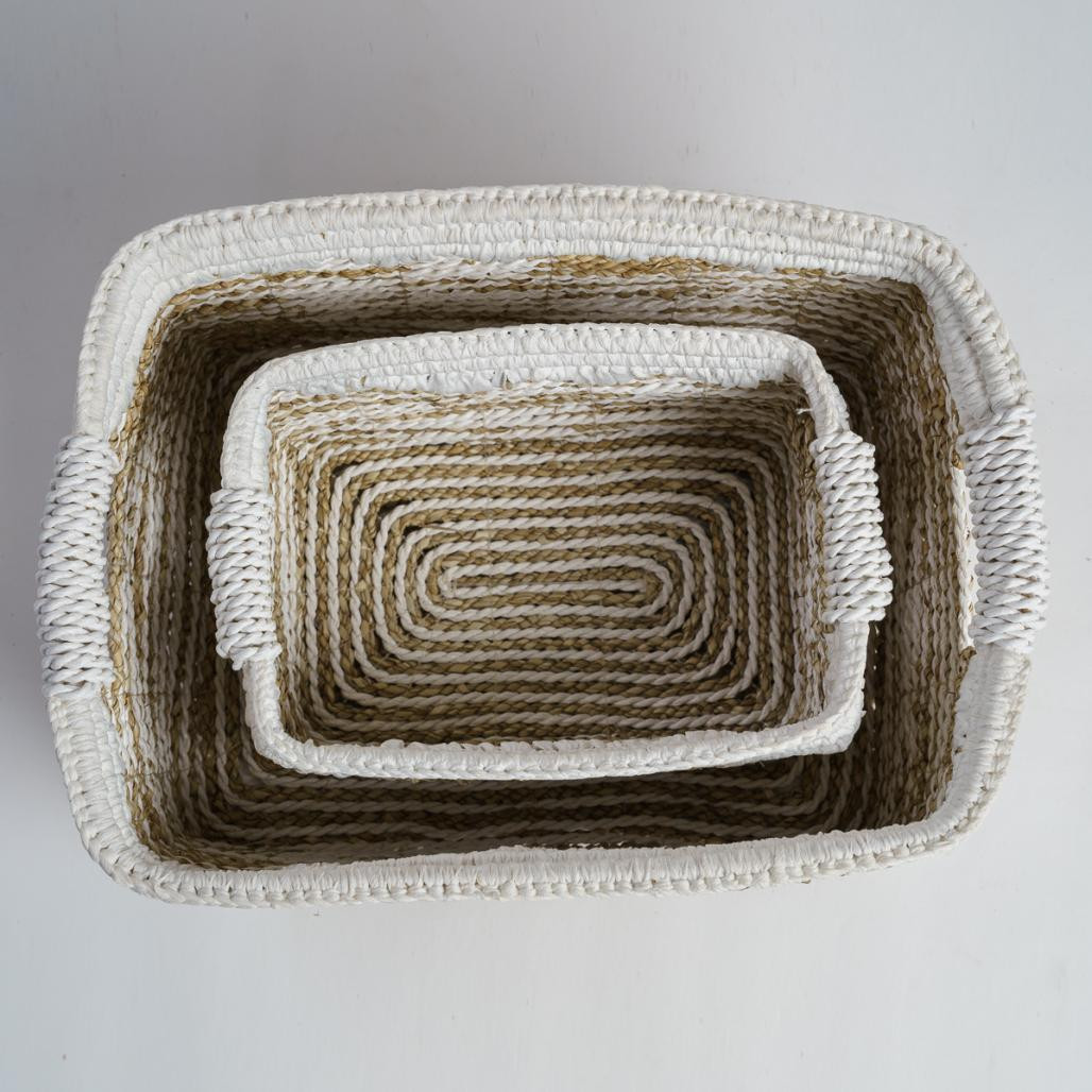 Lot de 2 paniers de rangement rectangulaire L-S Caty Lot de 2 paniers de rangement rectangulaire L-S Caty